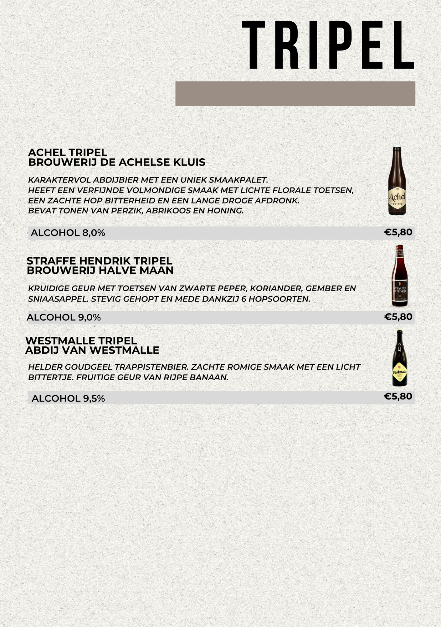 Tripel bier vervolg